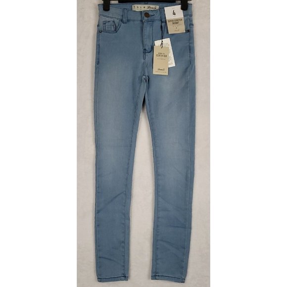 Women's Denim Co Jeans Super Stretch Ultra Soft Sz 4 Skinny Light Wash Blue Read - Picture 2 of 11